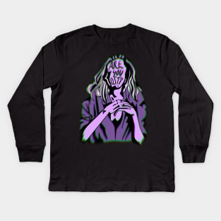 Are You Lost? Fairytale Dreamcore in amethyst purple Kids Long Sleeve T-Shirt